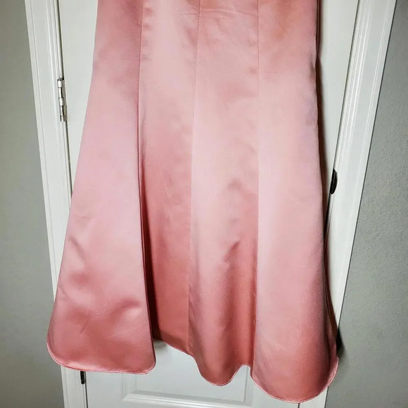 David's Bridal Pink One Shoulder Bridesmaid Dress Size 4 - Picture 9 of 12